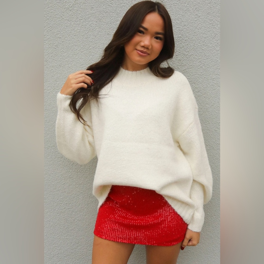 PISTOLA Carlen Mock Neck Sweater in Ecru Size XS